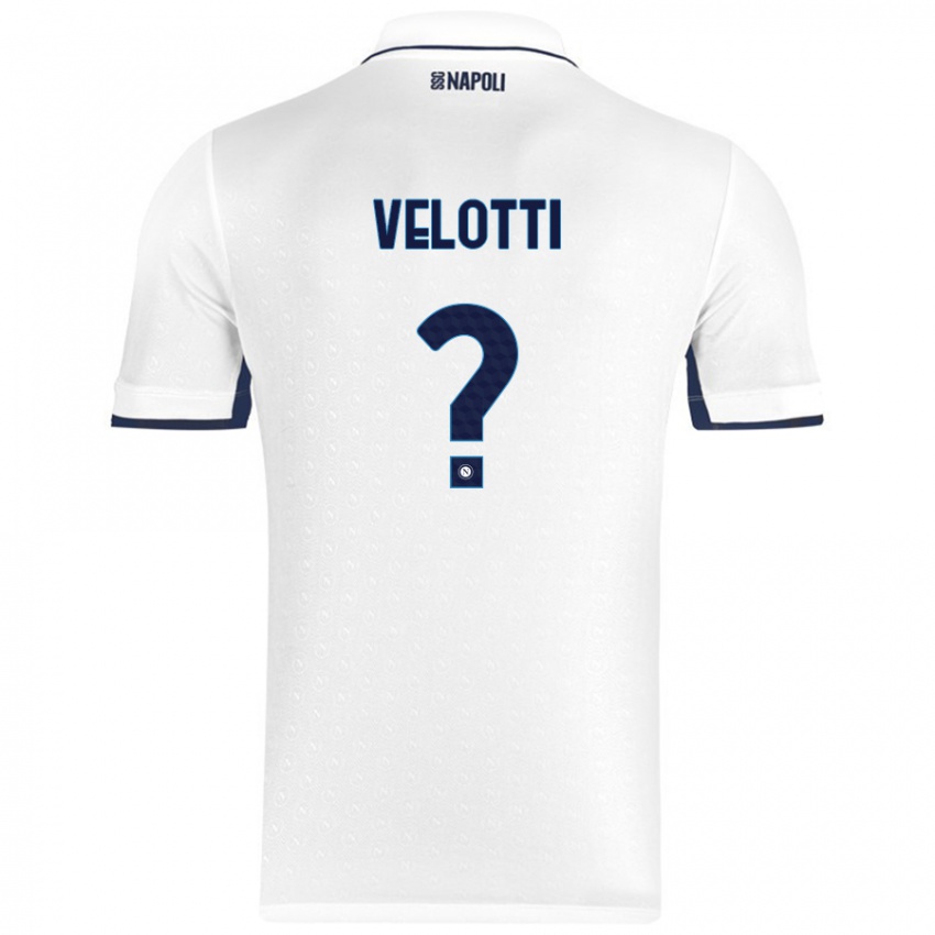 Niño Camiseta Christian Velotti #0 Blanco Azul Real 2ª Equipación 2024/25 La Camisa Argentina