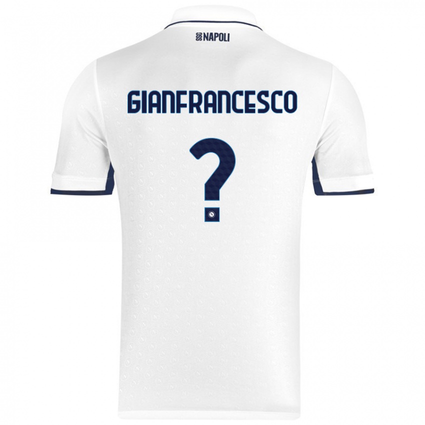 Niño Camiseta Sergio Gianfrancesco #0 Blanco Azul Real 2ª Equipación 2024/25 La Camisa Argentina