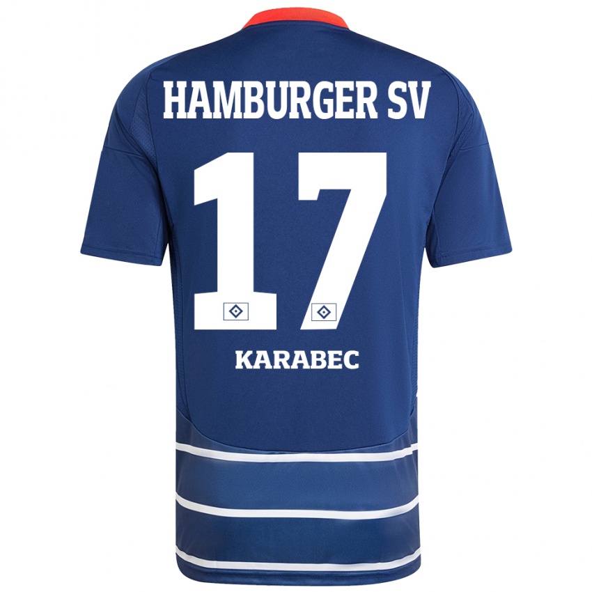 Niño Camiseta Adam Karabec #17 Azul Oscuro 2ª Equipación 2024/25 La Camisa Argentina