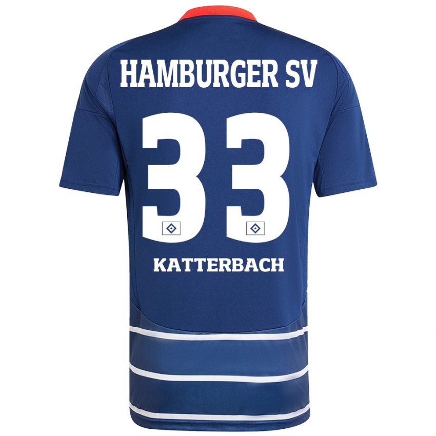 Niño Camiseta Noah Katterbach #33 Azul Oscuro 2ª Equipación 2024/25 La Camisa Argentina