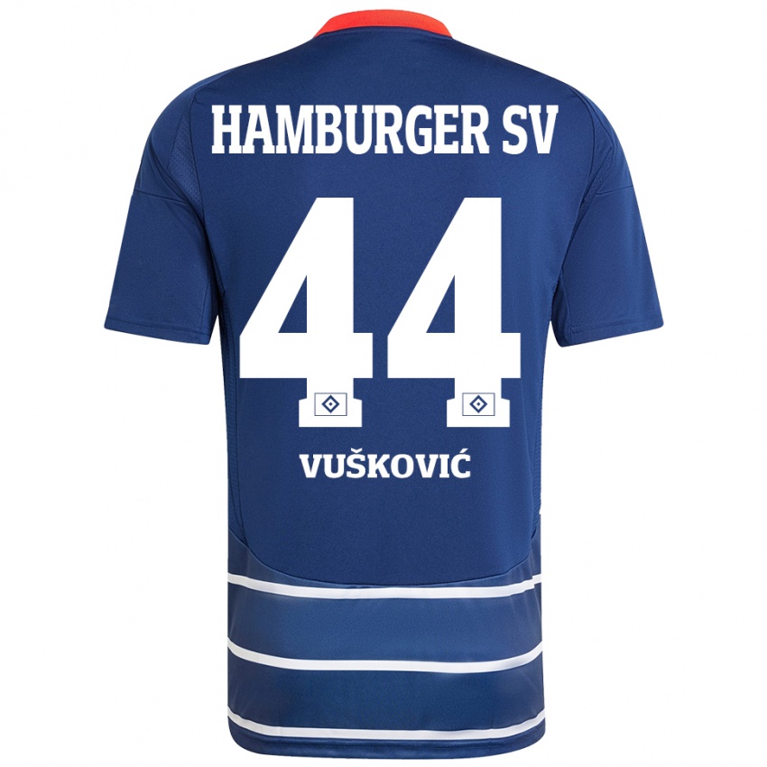 Niño Camiseta Mario Vuskovic #44 Azul Oscuro 2ª Equipación 2024/25 La Camisa Argentina