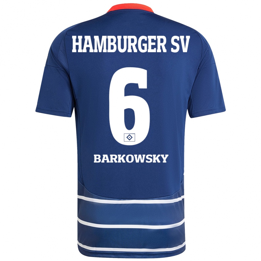 Niño Camiseta Finn Barkowsky #6 Azul Oscuro 2ª Equipación 2024/25 La Camisa Argentina