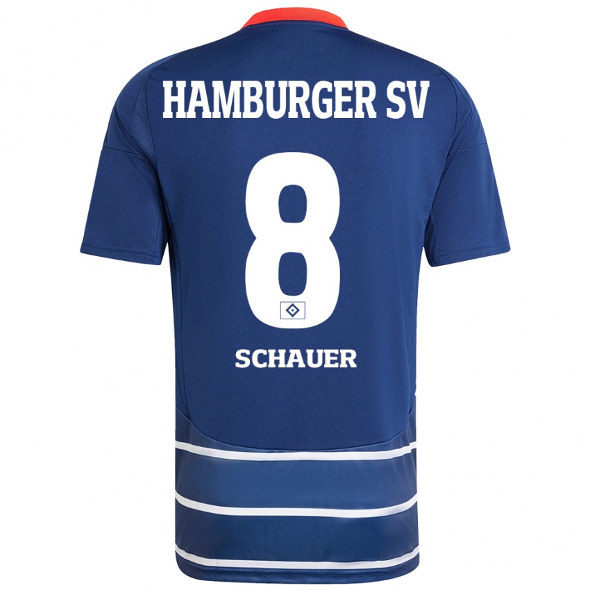 Niño Camiseta Martin Schauer #8 Azul Oscuro 2ª Equipación 2024/25 La Camisa Argentina