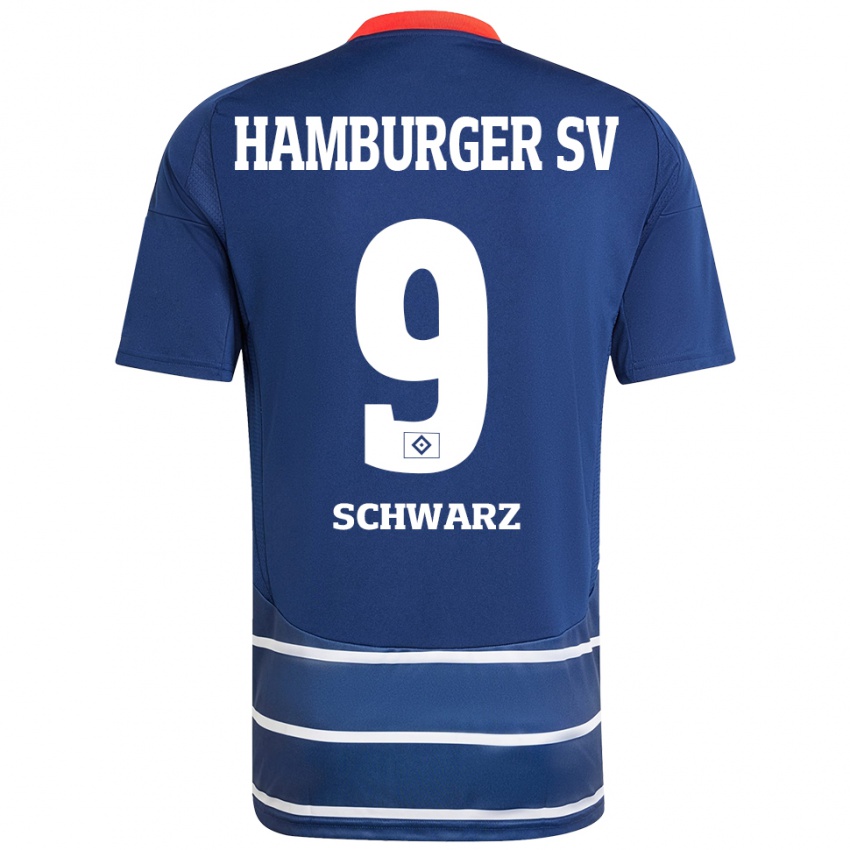 Niño Camiseta Rafael Schwarz #9 Azul Oscuro 2ª Equipación 2024/25 La Camisa Argentina