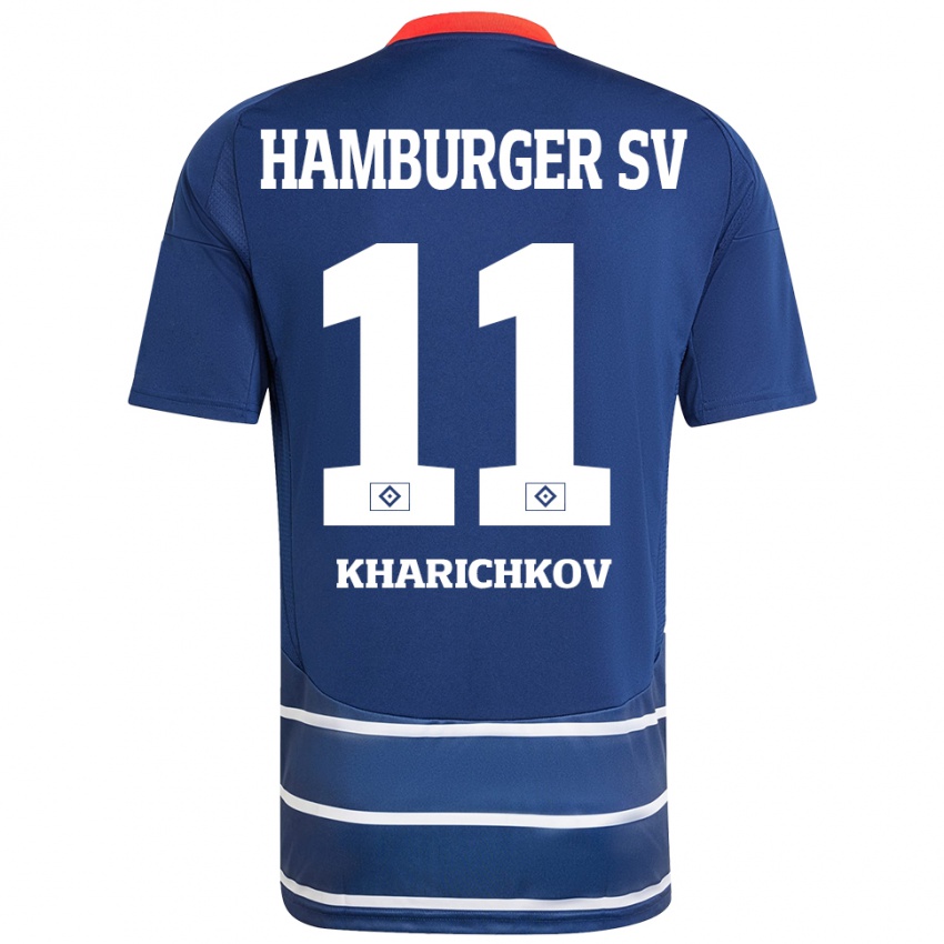 Niño Camiseta Valentyn Kharichkov #11 Azul Oscuro 2ª Equipación 2024/25 La Camisa Argentina