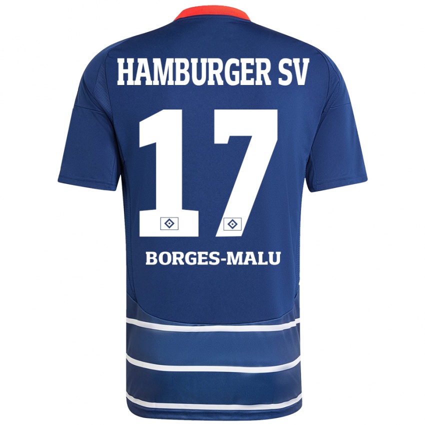 Niño Camiseta Louis Borges-Malu #17 Azul Oscuro 2ª Equipación 2024/25 La Camisa Argentina