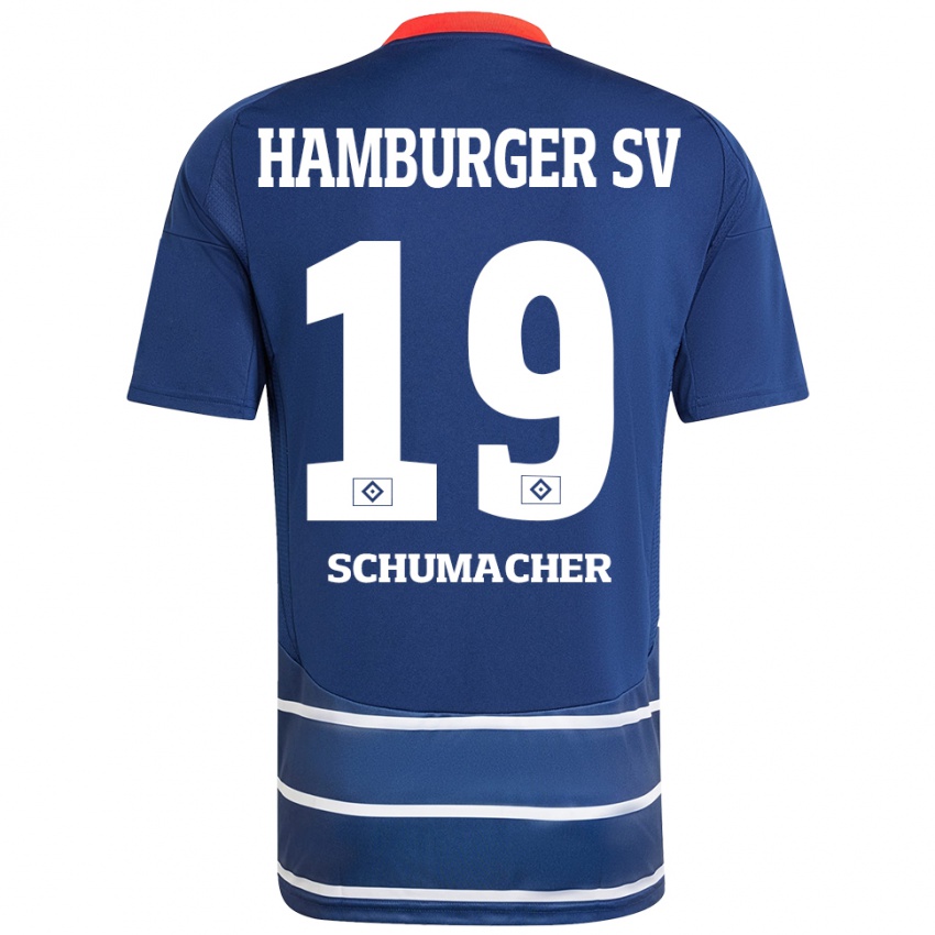 Niño Camiseta Lukas Schumacher #19 Azul Oscuro 2ª Equipación 2024/25 La Camisa Argentina