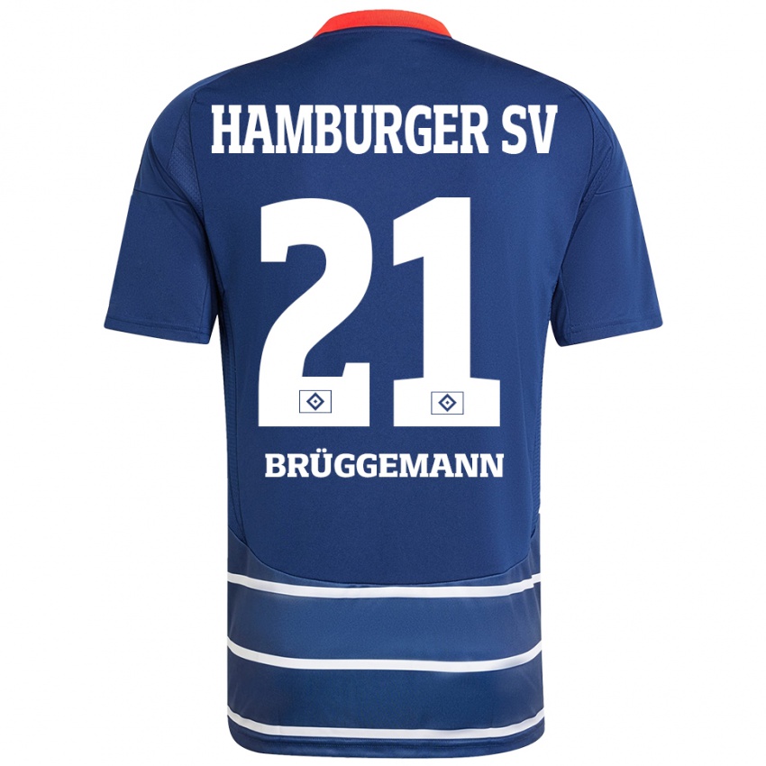 Niño Camiseta William Brüggemann #21 Azul Oscuro 2ª Equipación 2024/25 La Camisa Argentina