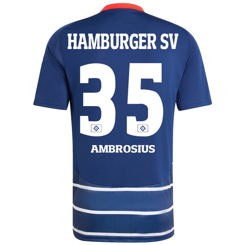 Niño Camiseta Stephan Ambrosius #35 Azul Oscuro 2ª Equipación 2024/25 La Camisa Argentina