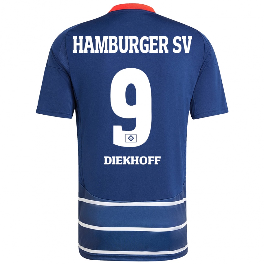 Niño Camiseta Henrike Diekhoff #9 Azul Oscuro 2ª Equipación 2024/25 La Camisa Argentina