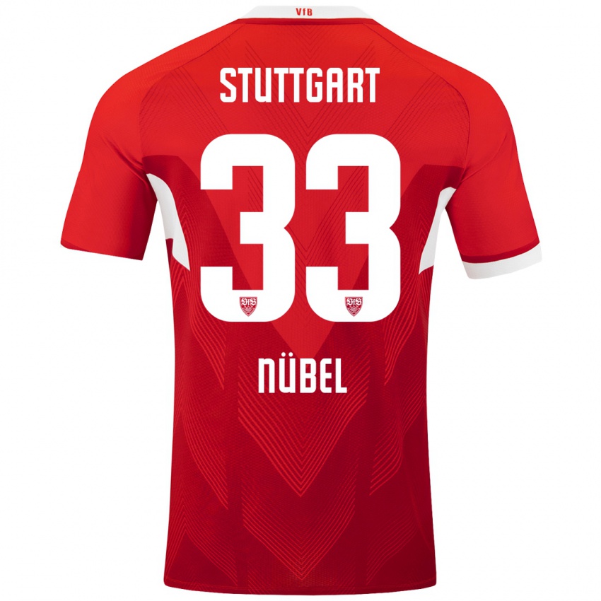 Niño Camiseta Alexander Nübel #33 Rojo Blanco 2ª Equipación 2024/25 La Camisa Argentina