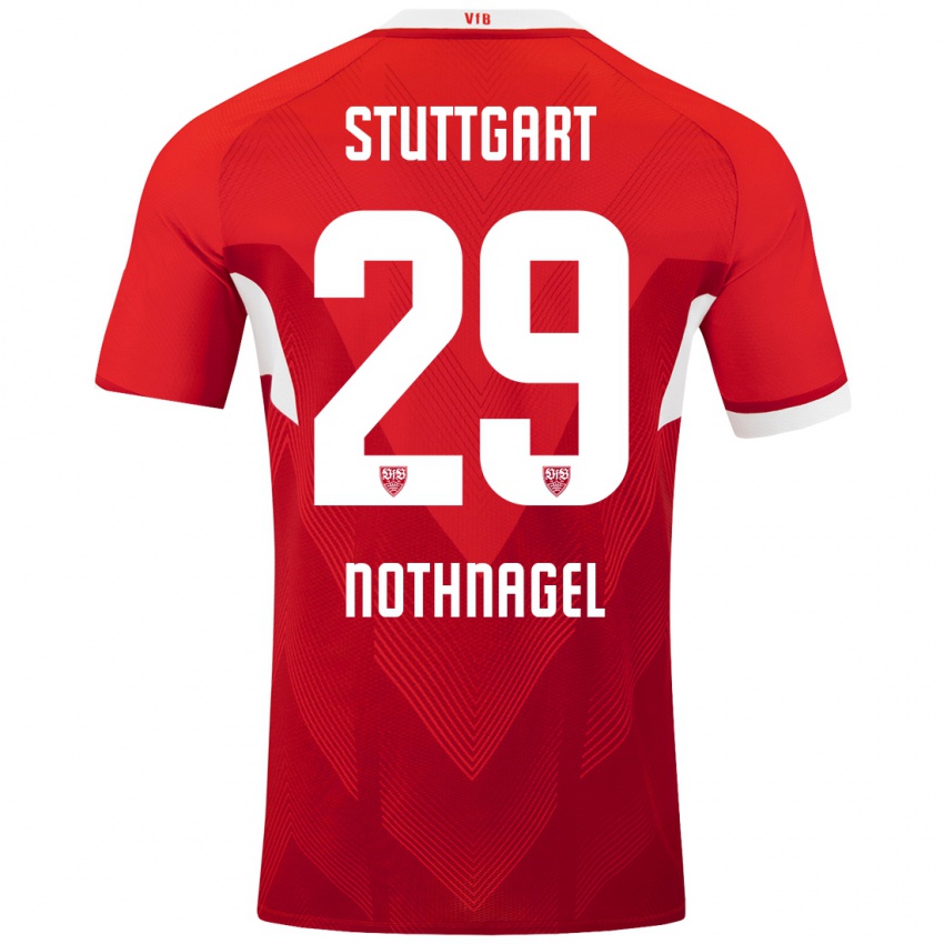 Niño Camiseta Dominik Nothnagel #29 Rojo Blanco 2ª Equipación 2024/25 La Camisa Argentina