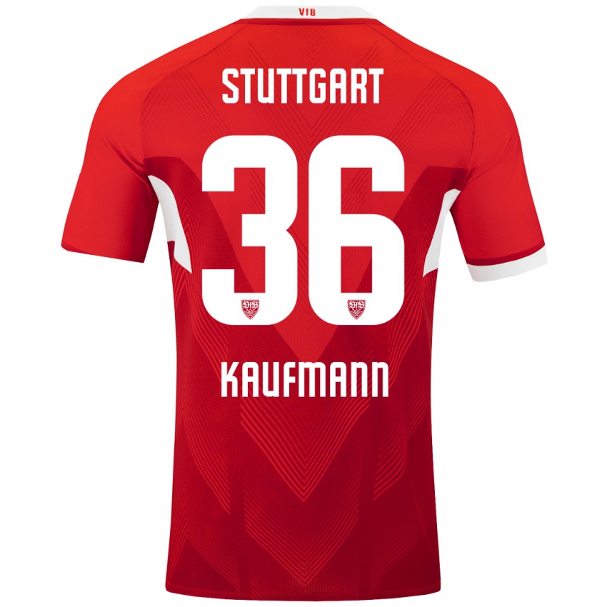 Niño Camiseta Tino Kaufmann #36 Rojo Blanco 2ª Equipación 2024/25 La Camisa Argentina