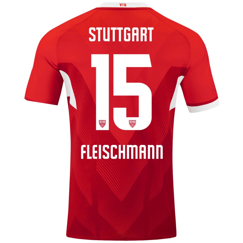 Niño Camiseta Svea Fleischmann #15 Rojo Blanco 2ª Equipación 2024/25 La Camisa Argentina