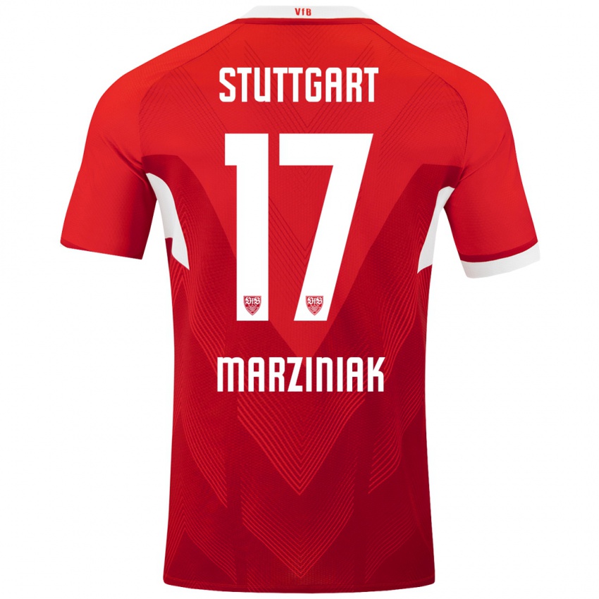 Niño Camiseta Chiara Marziniak #17 Rojo Blanco 2ª Equipación 2024/25 La Camisa Argentina