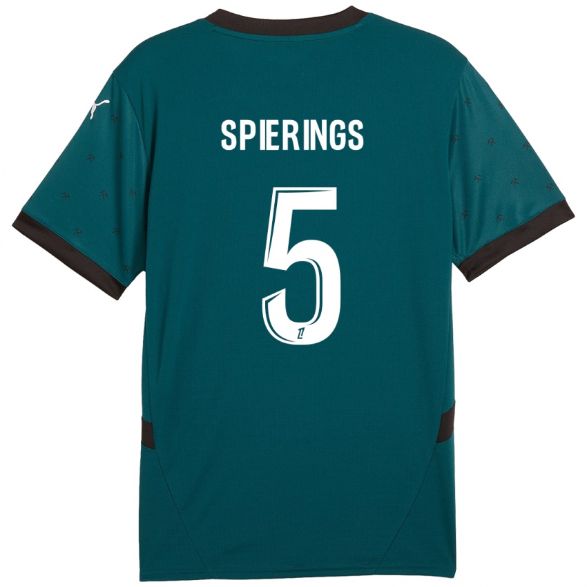 Niño Camiseta Stijn Spierings #5 Verde Oscuro 2ª Equipación 2024/25 La Camisa Argentina