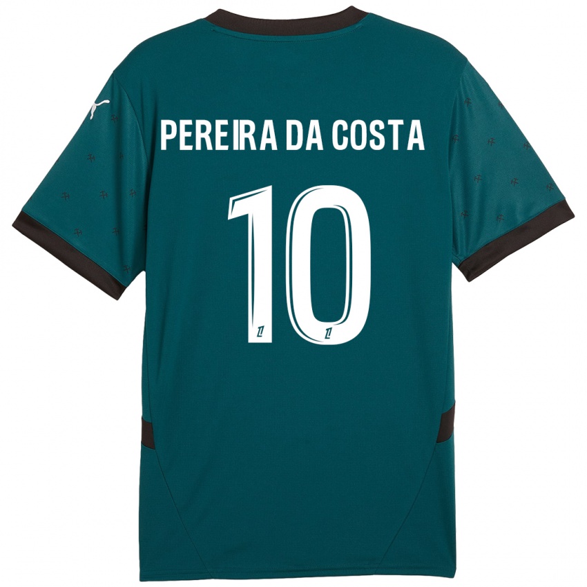 Niño Camiseta David Pereira Da Costa #10 Verde Oscuro 2ª Equipación 2024/25 La Camisa Argentina