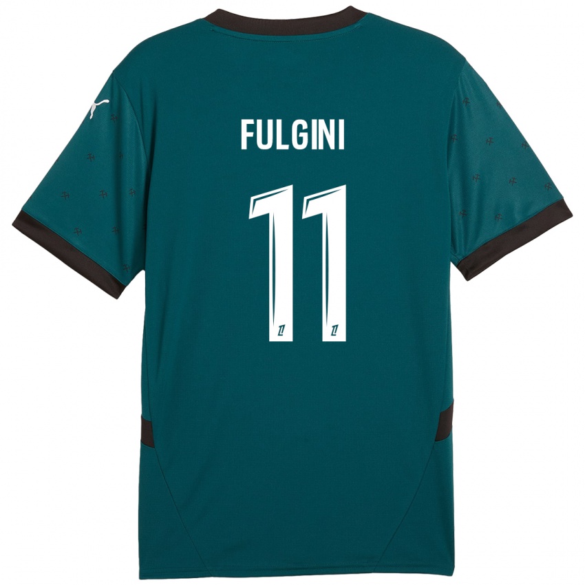 Niño Camiseta Angelo Fulgini #11 Verde Oscuro 2ª Equipación 2024/25 La Camisa Argentina