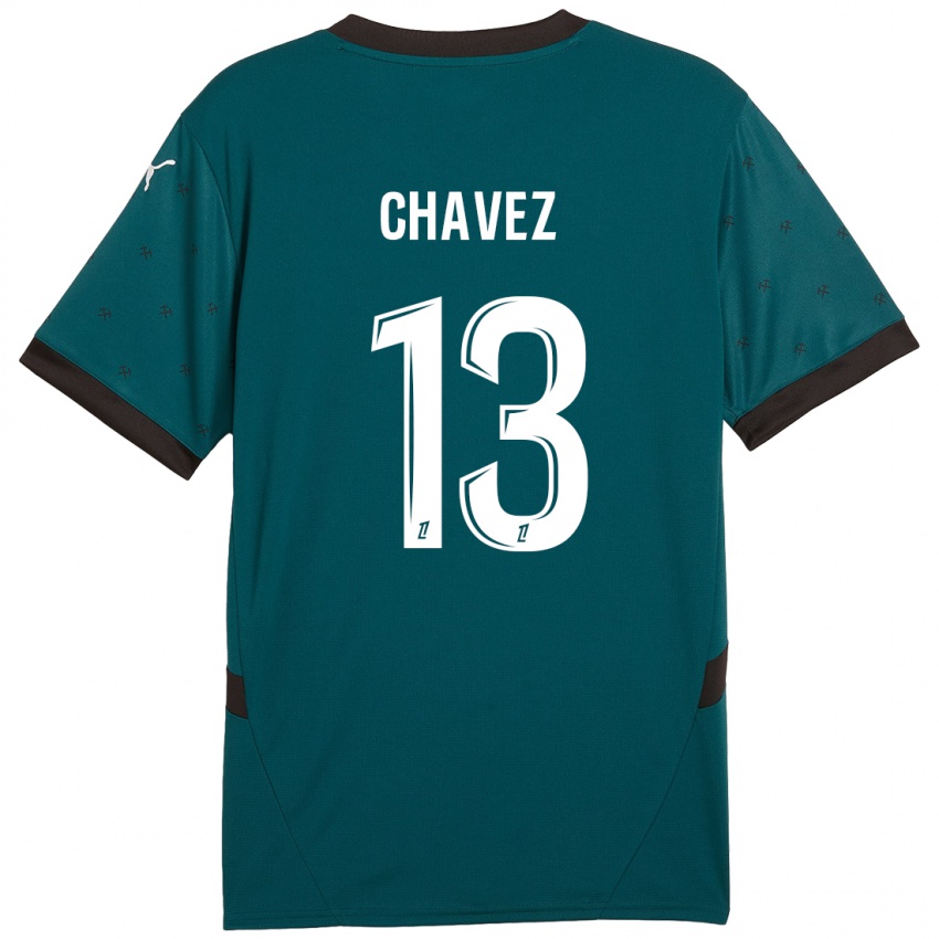 Niño Camiseta Jhoanner Chávez #13 Verde Oscuro 2ª Equipación 2024/25 La Camisa Argentina