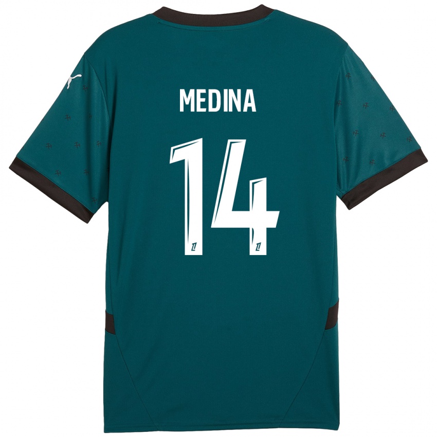 Niño Camiseta Facundo Medina #14 Verde Oscuro 2ª Equipación 2024/25 La Camisa Argentina