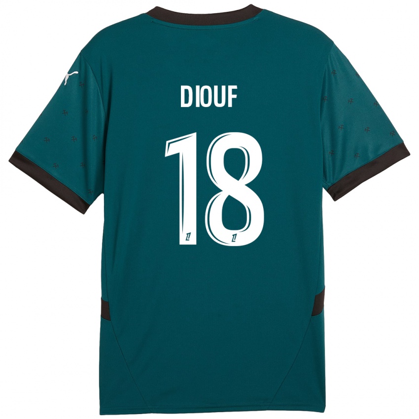 Niño Camiseta Andy Diouf #18 Verde Oscuro 2ª Equipación 2024/25 La Camisa Argentina