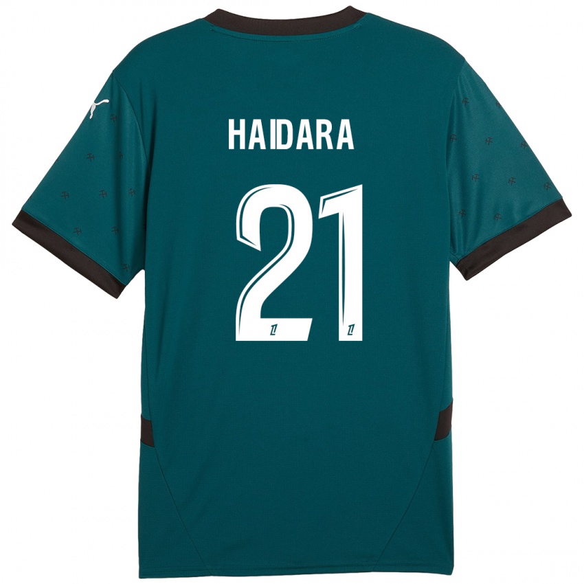 Niño Camiseta Massadio Haidara #21 Verde Oscuro 2ª Equipación 2024/25 La Camisa Argentina