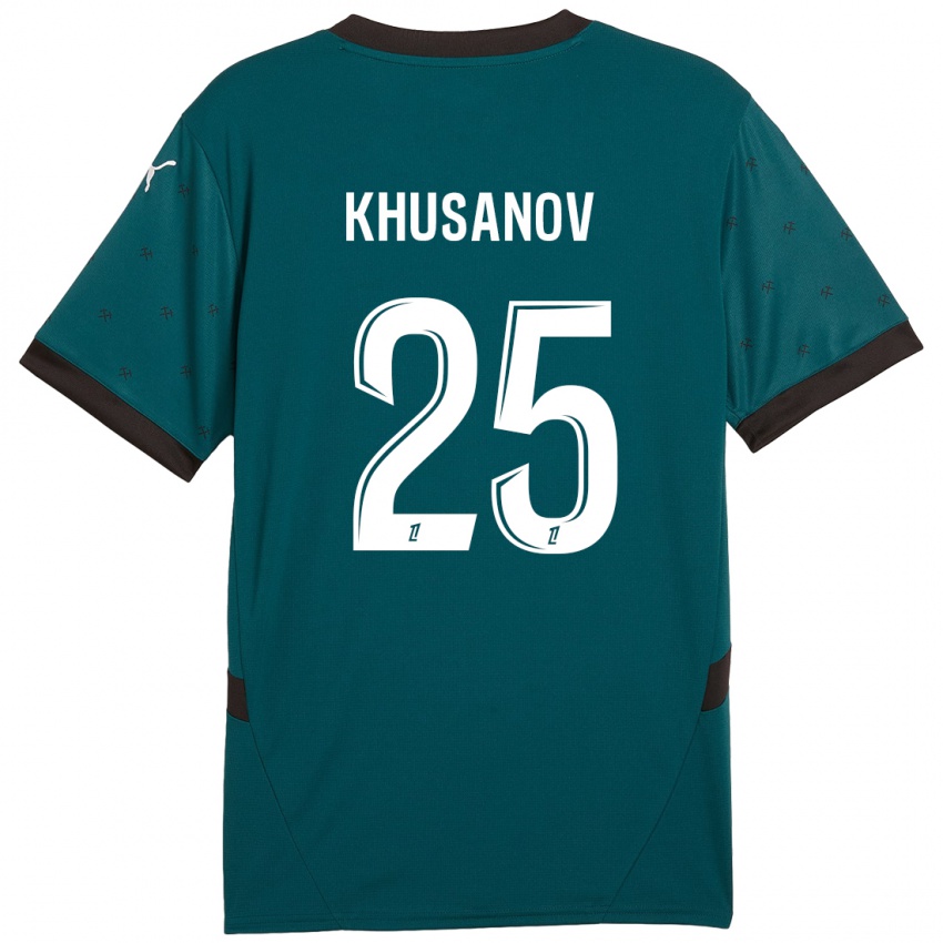 Niño Camiseta Abdukodir Khusanov #25 Verde Oscuro 2ª Equipación 2024/25 La Camisa Argentina