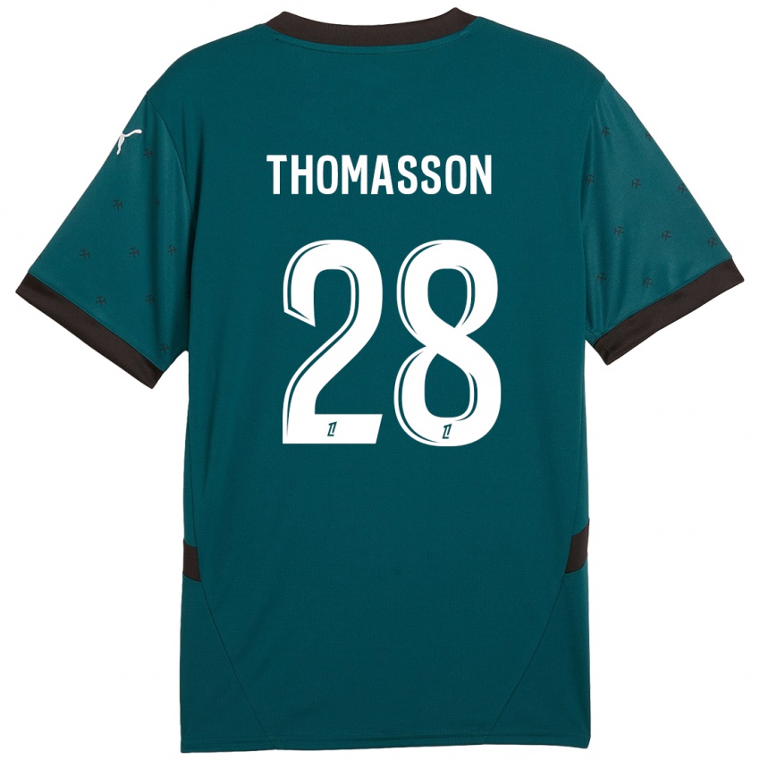 Niño Camiseta Adrien Thomasson #28 Verde Oscuro 2ª Equipación 2024/25 La Camisa Argentina