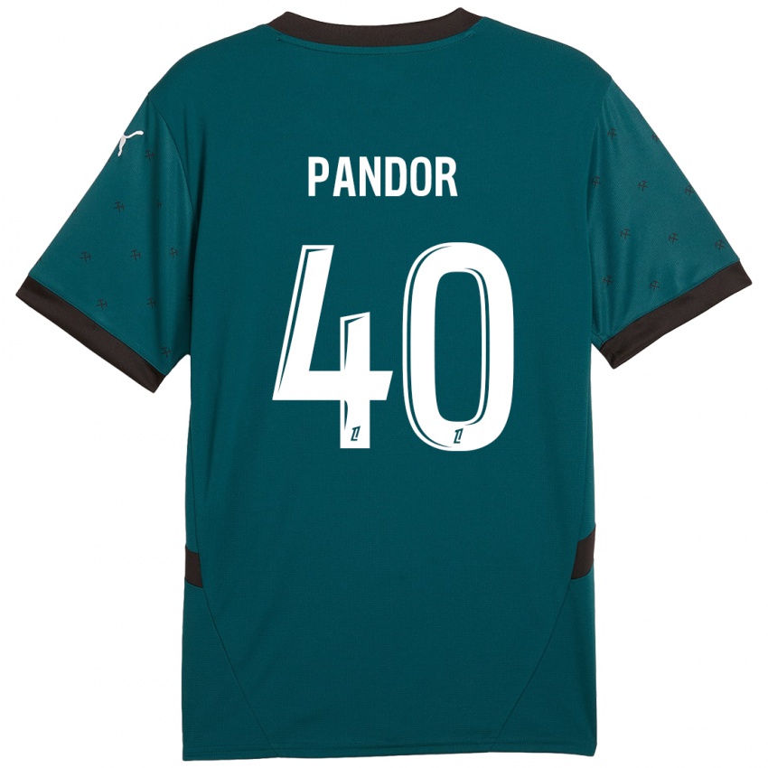 Niño Camiseta Yannick Pandor #40 Verde Oscuro 2ª Equipación 2024/25 La Camisa Argentina