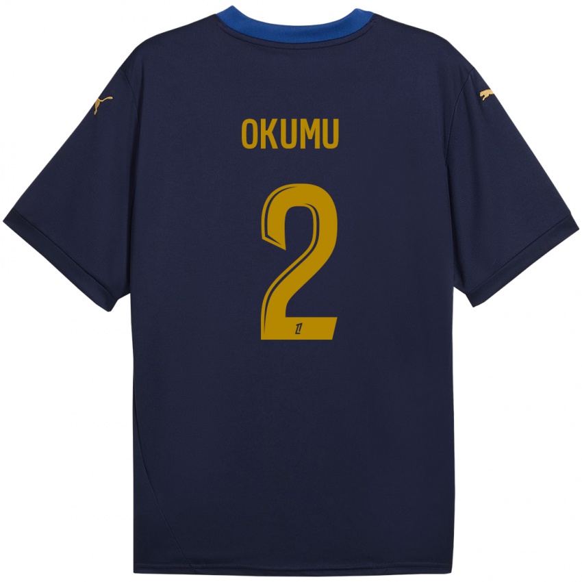 Niño Camiseta Joseph Okumu #2 Azul Marino Dorado 2ª Equipación 2024/25 La Camisa Argentina