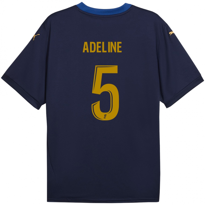 Niño Camiseta Martin Adeline #5 Azul Marino Dorado 2ª Equipación 2024/25 La Camisa Argentina