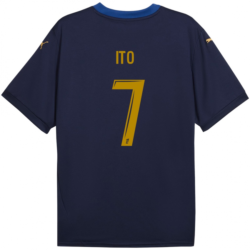 Niño Camiseta Junya Ito #7 Azul Marino Dorado 2ª Equipación 2024/25 La Camisa Argentina