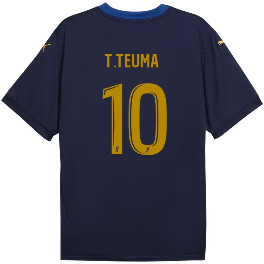 Niño Camiseta Teddy Teuma #10 Azul Marino Dorado 2ª Equipación 2024/25 La Camisa Argentina