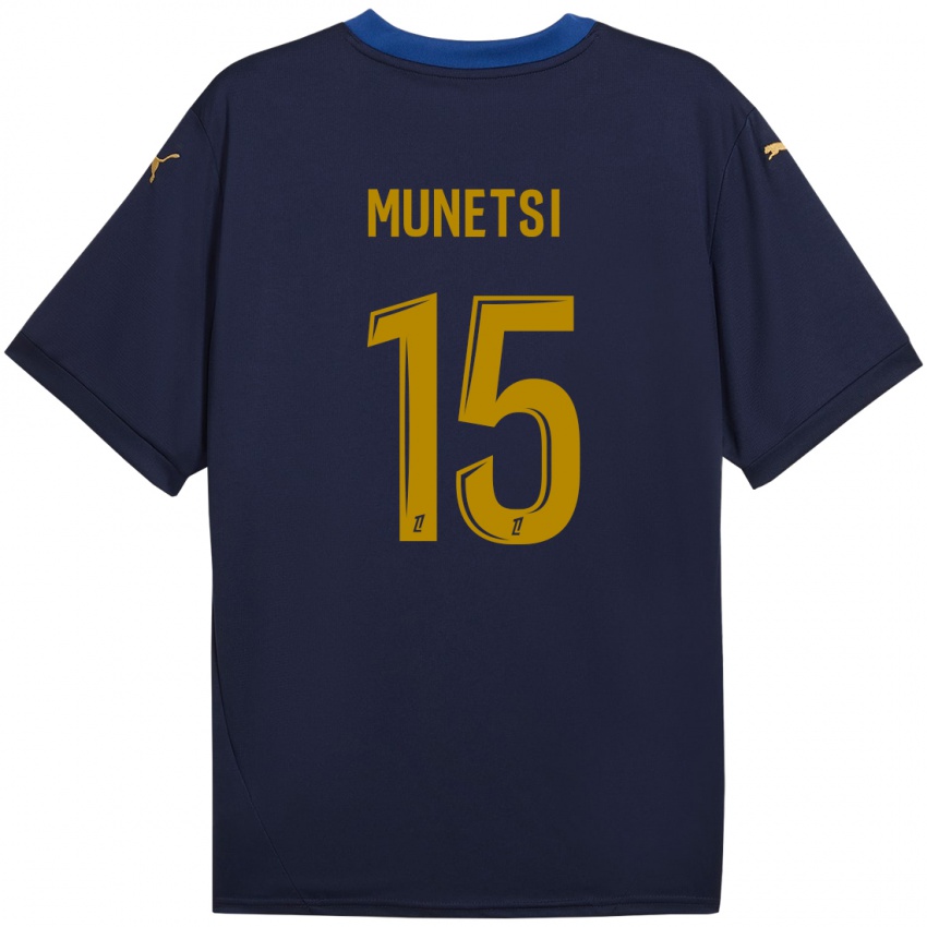 Niño Camiseta Marshall Munetsi #15 Azul Marino Dorado 2ª Equipación 2024/25 La Camisa Argentina