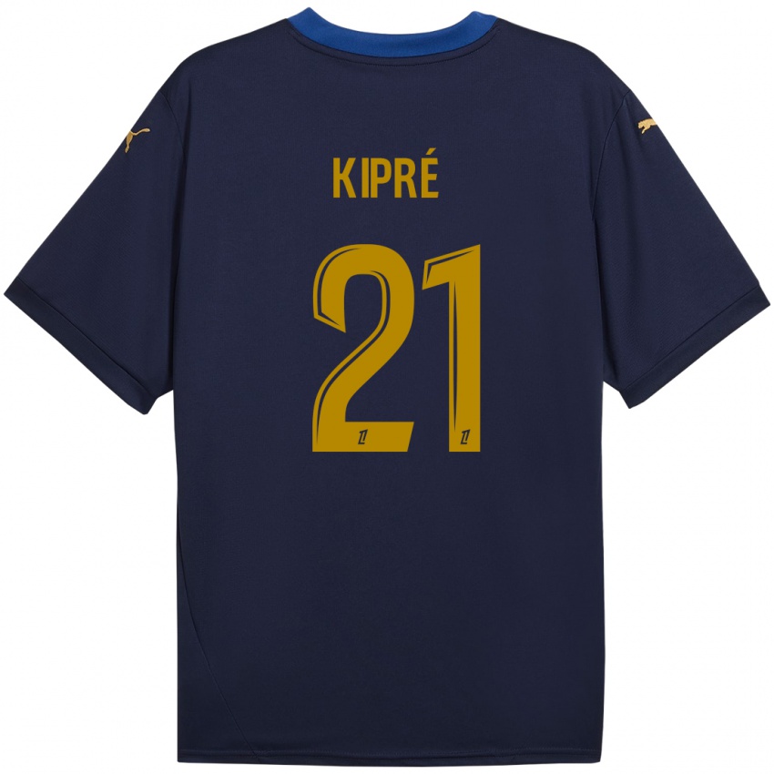 Niño Camiseta Cédric Kipré #21 Azul Marino Dorado 2ª Equipación 2024/25 La Camisa Argentina