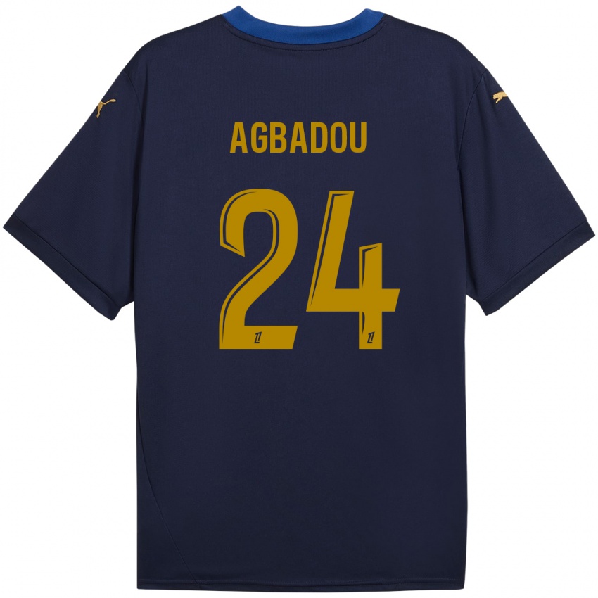 Niño Camiseta Emmanuel Agbadou #24 Azul Marino Dorado 2ª Equipación 2024/25 La Camisa Argentina