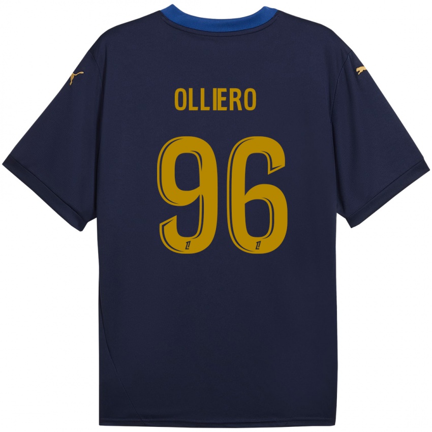 Niño Camiseta Alexandre Olliero #96 Azul Marino Dorado 2ª Equipación 2024/25 La Camisa Argentina