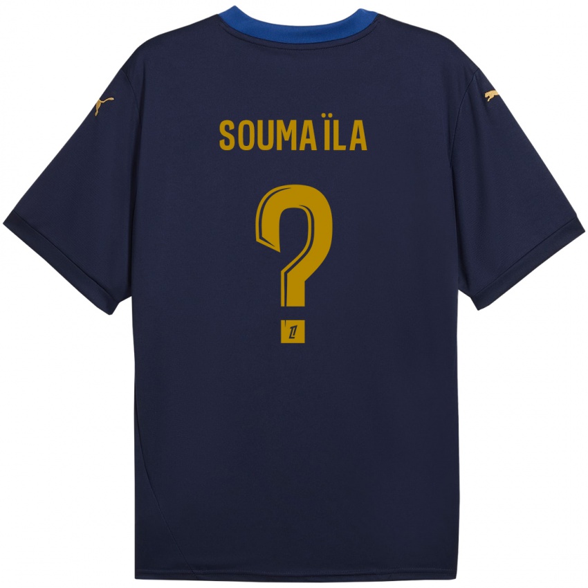 Niño Camiseta Soumaïla Sylla #0 Azul Marino Dorado 2ª Equipación 2024/25 La Camisa Argentina