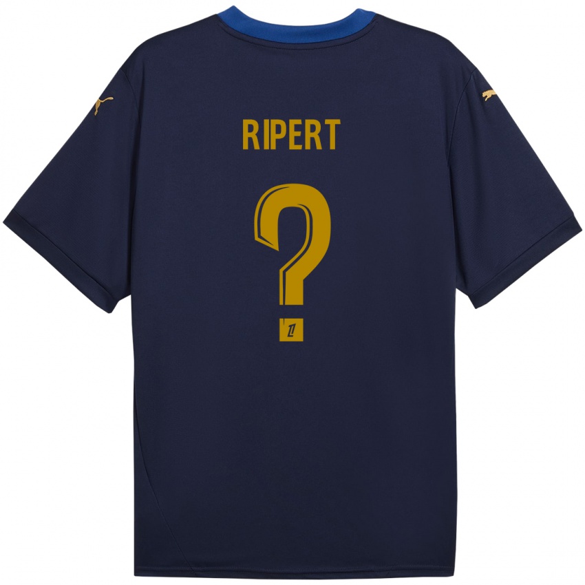 Niño Camiseta Léo Ripert #0 Azul Marino Dorado 2ª Equipación 2024/25 La Camisa Argentina