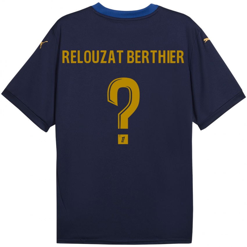 Niño Camiseta Maxime Relouzat Berthier #0 Azul Marino Dorado 2ª Equipación 2024/25 La Camisa Argentina