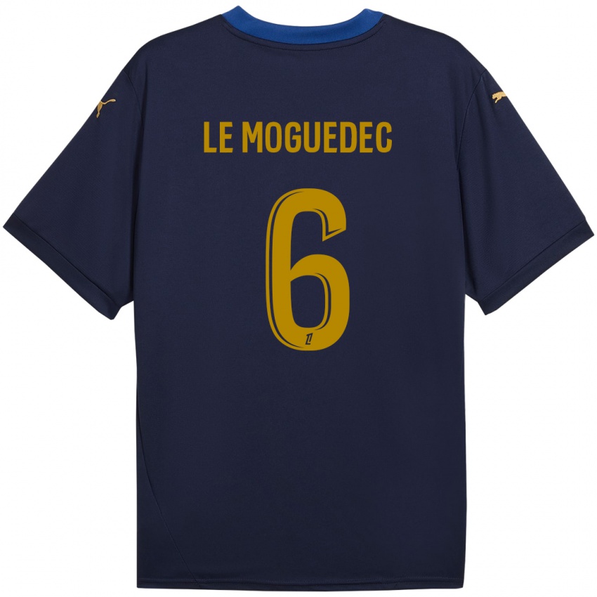 Niño Camiseta Anaële Le Moguédec #6 Azul Marino Dorado 2ª Equipación 2024/25 La Camisa Argentina