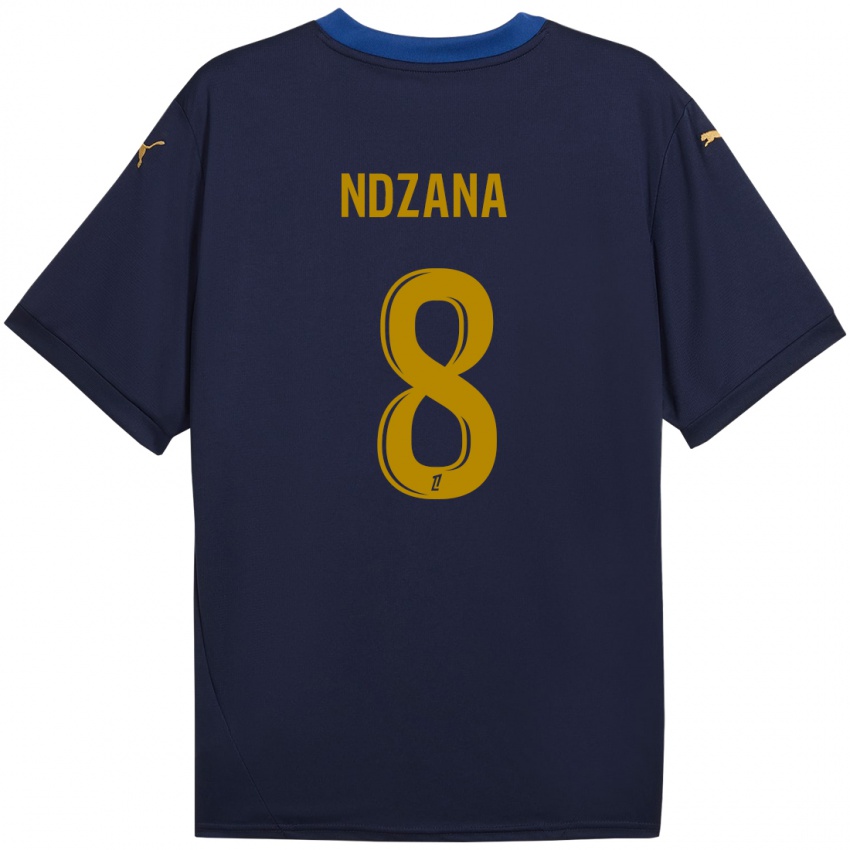 Niño Camiseta Colette Ndzana Fegue #8 Azul Marino Dorado 2ª Equipación 2024/25 La Camisa Argentina