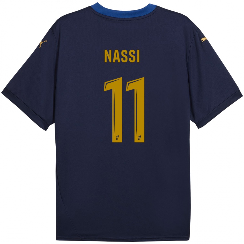 Niño Camiseta Jade Nassi #11 Azul Marino Dorado 2ª Equipación 2024/25 La Camisa Argentina