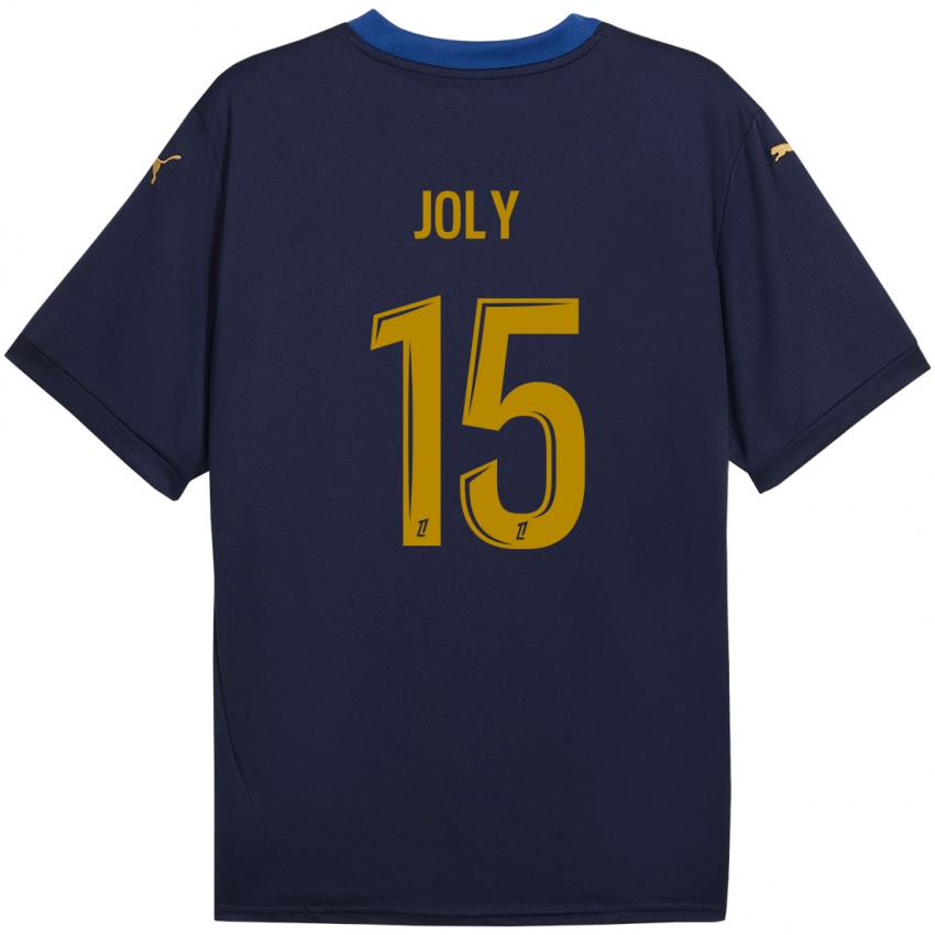 Niño Camiseta Lou-Ann Joly #15 Azul Marino Dorado 2ª Equipación 2024/25 La Camisa Argentina