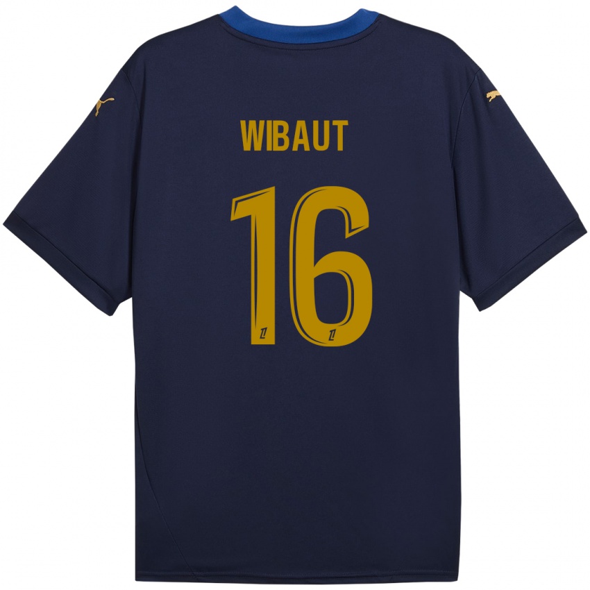 Niño Camiseta Clara Wibaut #16 Azul Marino Dorado 2ª Equipación 2024/25 La Camisa Argentina