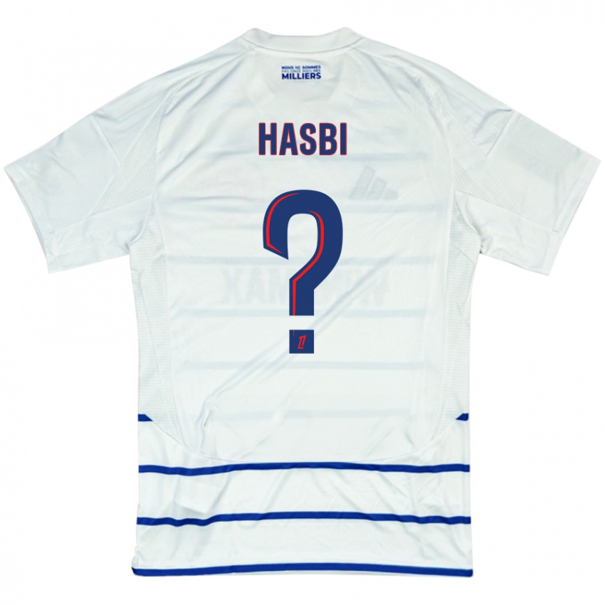 Niño Camiseta Walid Hasbi #0 Blanco Azul 2ª Equipación 2024/25 La Camisa Argentina