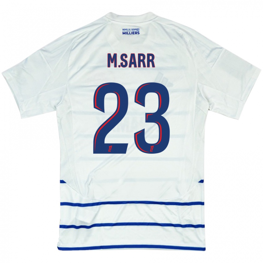 Niño Camiseta Mamadou Sarr #23 Blanco Azul 2ª Equipación 2024/25 La Camisa Argentina