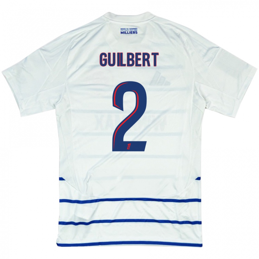 Niño Camiseta Frédéric Guilbert #2 Blanco Azul 2ª Equipación 2024/25 La Camisa Argentina