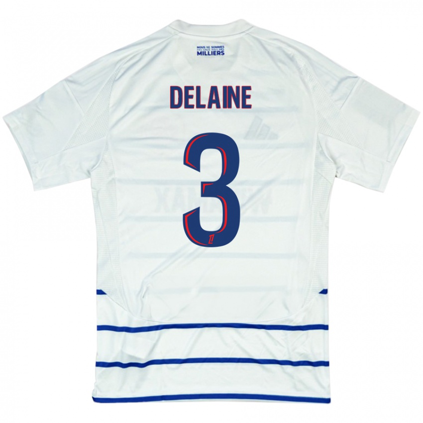 Niño Camiseta Thomas Delaine #3 Blanco Azul 2ª Equipación 2024/25 La Camisa Argentina