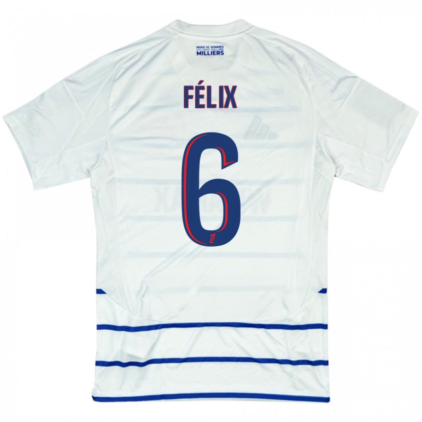 Niño Camiseta Félix Lemaréchal #6 Blanco Azul 2ª Equipación 2024/25 La Camisa Argentina